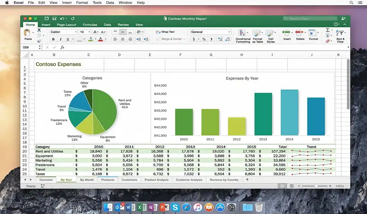 ilustração de uso de software excel